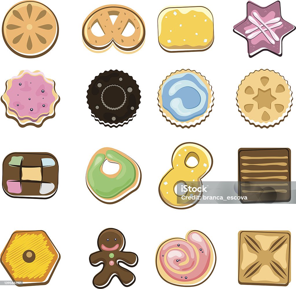 Griffonnage des Cookies - clipart vectoriel de Biscuit libre de droits