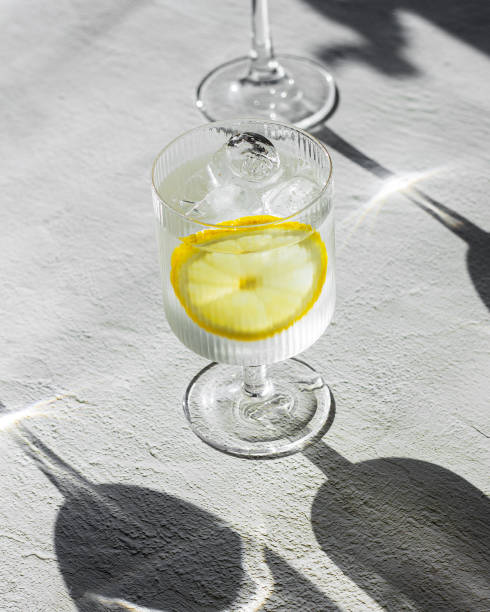 istock Ice lemon water on a white background. 1395863177