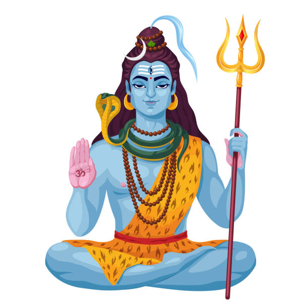 господь шива, индийский фестиваль маха шивратри, векторная иллюстрация - shiva stock illustrations