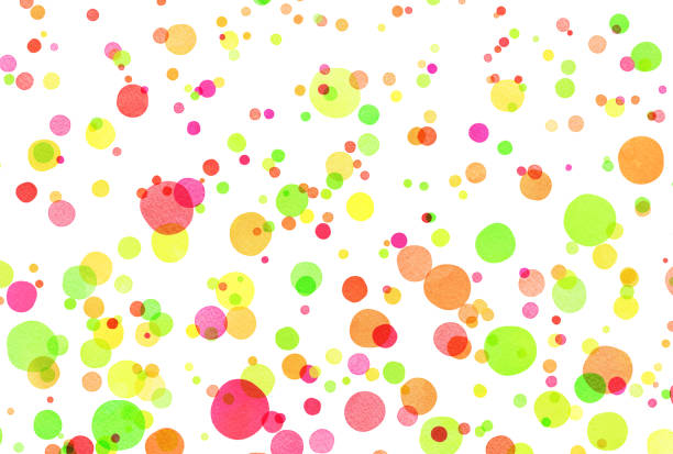 istock Colorful watercolor polka dot background illustration 1395865702
