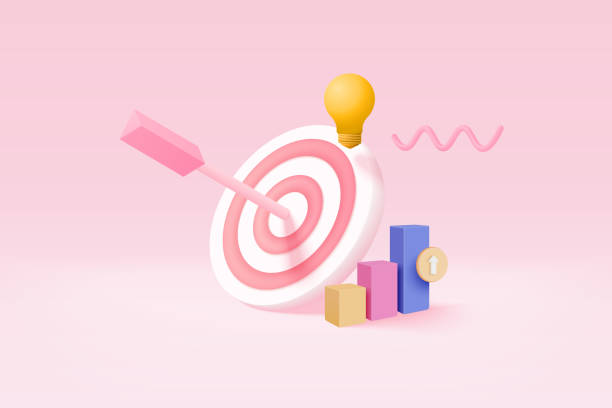 istock 3d minimal excellent business idea goals. Leadership for successful  under creative concept in pastel background. 3d arrow hit center of target vector render on isolated pink background 1395866014