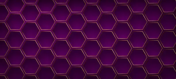 Vector illustration of Abstract dark blue hexagonal texture background with blue light effect. Modern futuristic background. Can be use for landing page, book covers, brochures, flyers, magazines, any brandings, banners, headers, presentations, and wallpaper backgrounds