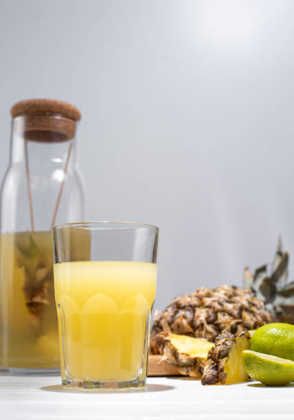a vertical photo of a fermented tepache drink. Traditional Mexican drink