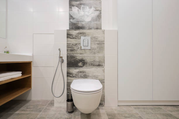 istock White toilet bowl in a modern toilet 1395869993