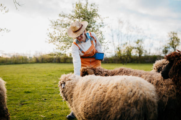 istock The farmer carries hay 1395878803