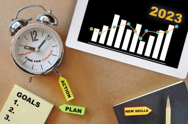 istock Time for change concept and direction to success idea 1395880618