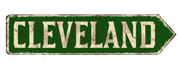 istock Cleveland vintage rusty metal sign 1395882166
