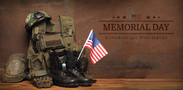 greeting card for memorial day .usa celebration. concept - patriotism, protection, remember ,honor ,never forget, thank you - american culture army usa flag imagens e fotografias de stock