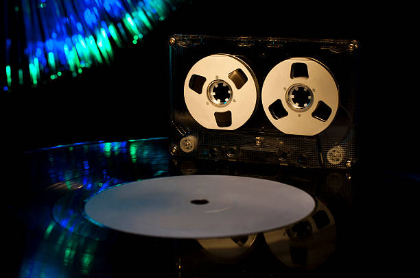 istock LP vinyl record, cassette tape and disco lights 139588525