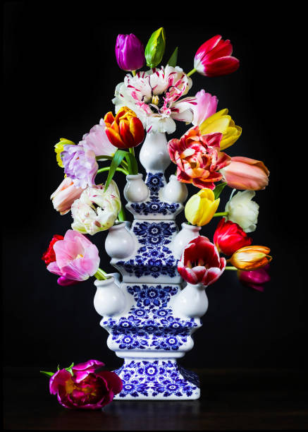 istock Flower Delftware Still Life with Tulip Arrangement 1395887944