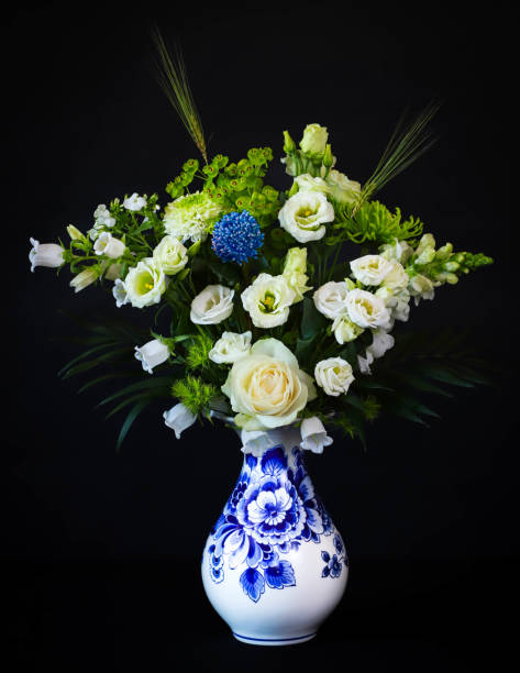 istock Delftware Still Life with White and Cobalt Flowers 1395887946