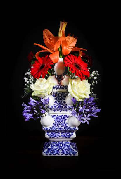 istock Delftware Still Life with Dutch Flag Flowers 1395887957