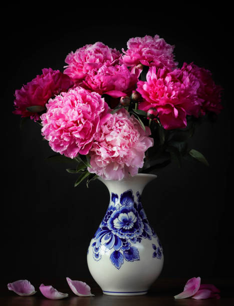 istock Flower Delftware Still Life with Peony Roses 1395888469