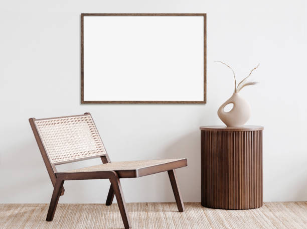 istock Artwork mock-up in interior design. Blank picture frame on a wall 1395889162