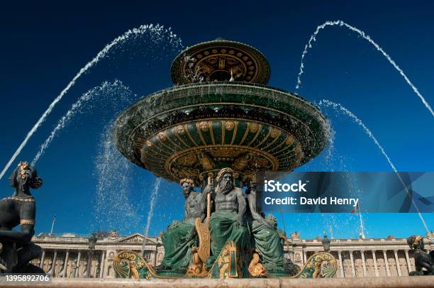 The Fontaine Des Fleuves In Place De La Concorde Stock Photo - Download Image Now - Paris - France, Fountain, Place de la Concorde
