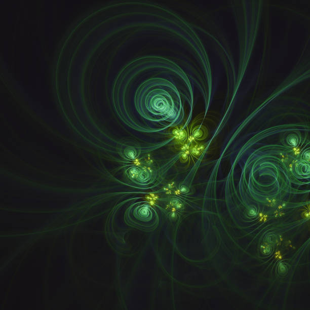 Abstract fractal fantasy background, space galaxy, digital geometric techno style illustration