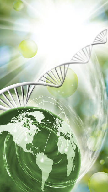 istock stylized DNA chains and the planet Earth symbolizing global problems. 3d illustration 1395902431
