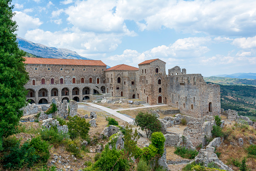 The Palace of the Despots at the upper Town of Mystras. Greece.