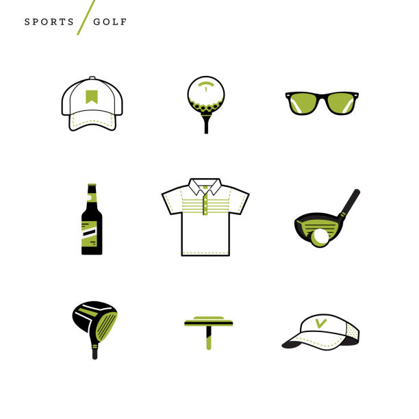 ilustrações, clipart, desenhos animados e ícones de ilustração de ícones de golfe - bogey