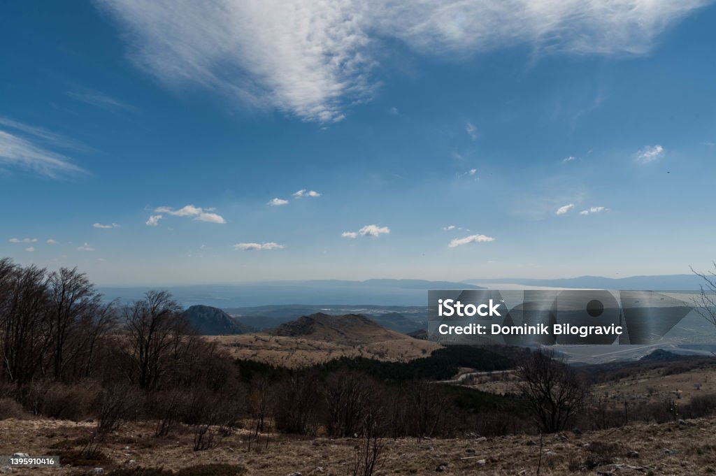 View from Platak View from Platak to the Sea and the town of Rijeka Croatia Stock Photo