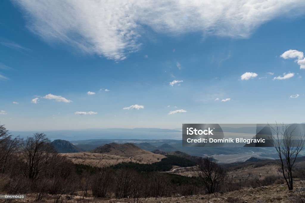 View from Platak View from Platak to the Sea and the town of Rijeka Croatia Stock Photo
