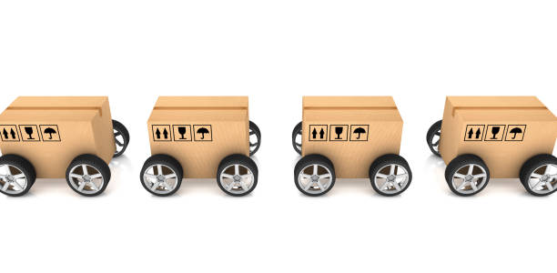Shipping and logistics concept,cargo box stock photo