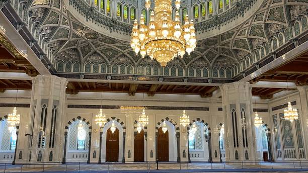 istock Interior lights in grand mosque muscat 1395916092