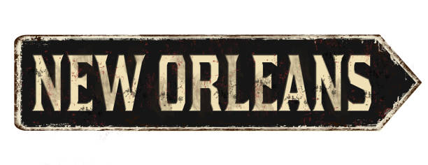 New Orleans vintage rusty metal sign New Orleans vintage rusty metal sign on a white background, vector illustration new orleans stock illustrations