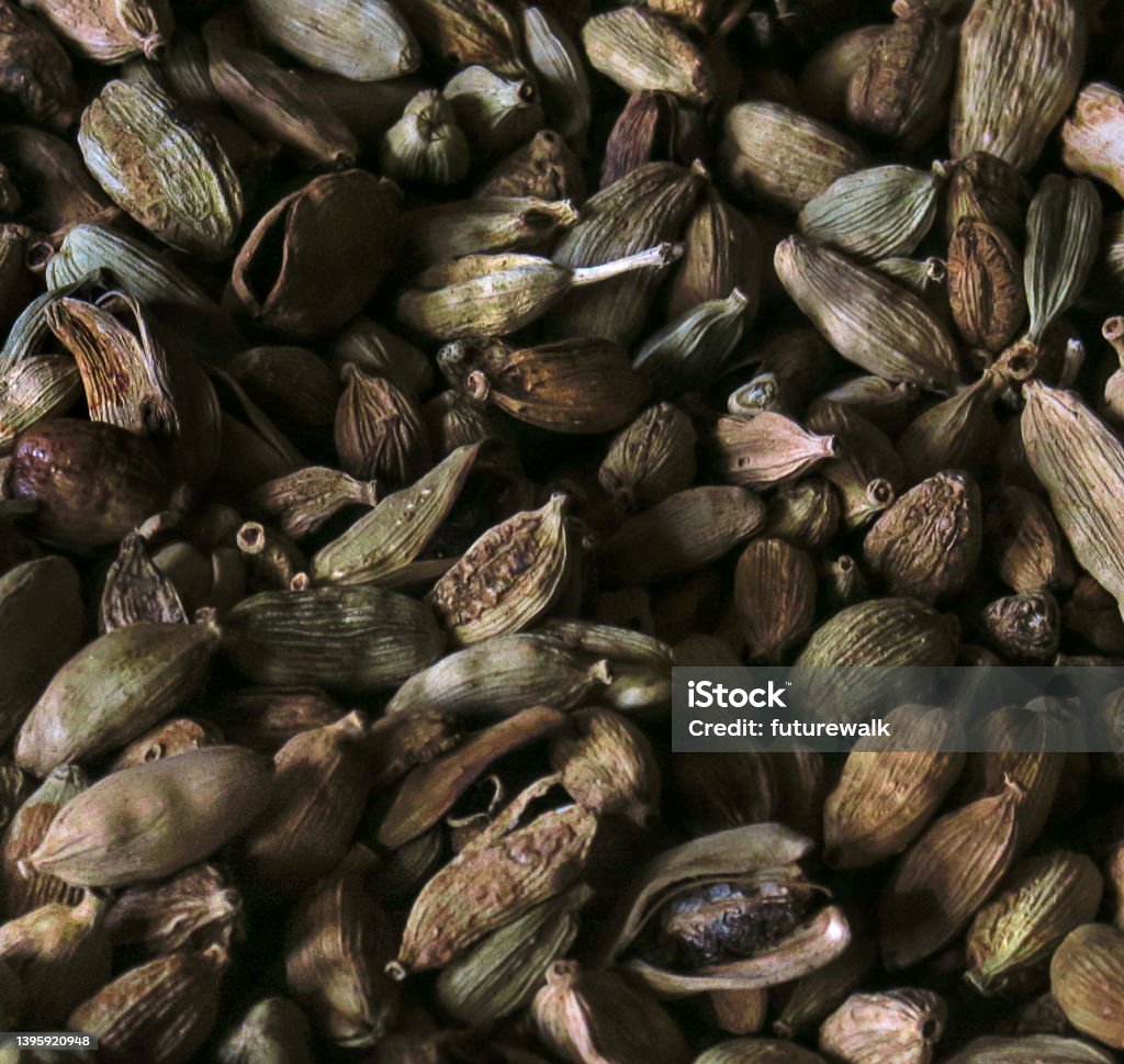 cardamom for sale close up or a retail display of a pile of cardamom for sale at the famous Noordemarkt, along the Prinsengracht canal, in the historic city center of Amsterdam Cardamom Stock Photo