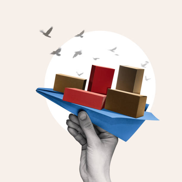 istock Air shipment of goods. Art collage 1395923302