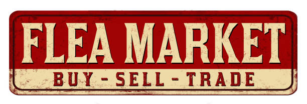 istock Flea market vintage rusty metal sign 1395924146