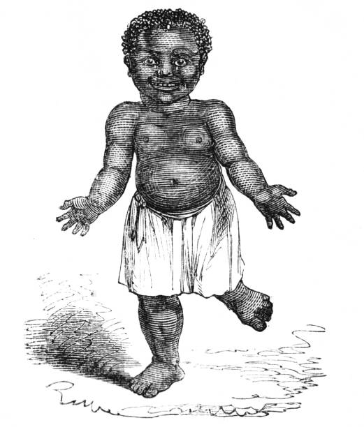 African Man, 19th Century Africa A happy African man smiling. Wood Block Engravings published in 1860. Original edition is from my own archives. Copyright has expired and is in Public Domain. white background smiling minority african descent stock illustrations