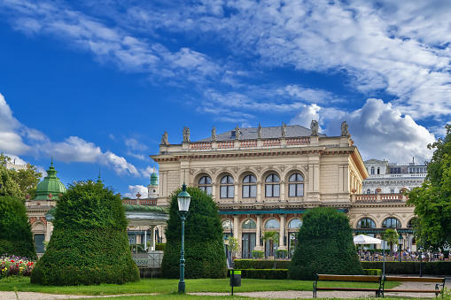 View of Stadtpark with Kursalon building, Vienna, Austria
