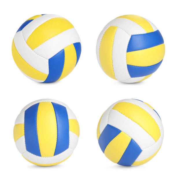 istock Set with leather volleyball balls on white background 1395932765