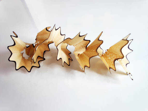 istock spiral wood shavings from pencil sharpening on white background 1395933825