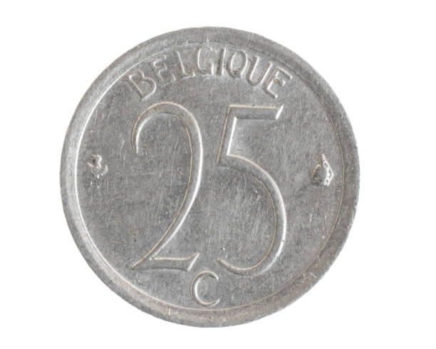 istock Belgium twenty five centimes coin on white isolated background 1395936542