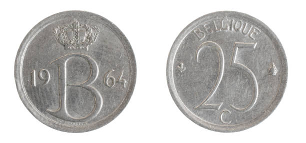 istock Belgium twenty five centimes coin on white isolated background 1395936546