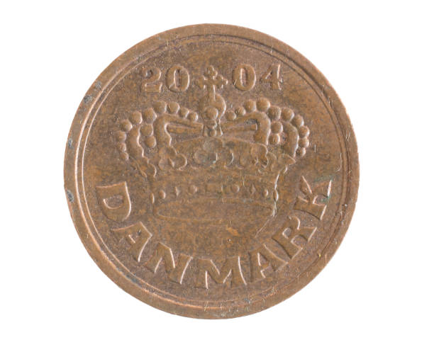 istock Denmark fifty ore coin on a white isolated background 1395936549