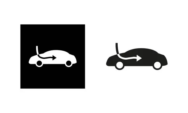 Vector illustration of Air intake path icon. Car air conditioning icon.