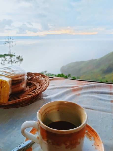 istock Coffee with lake view at north sumatera indonesia 1395946870