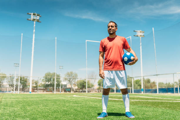 Portrait of soccer player on soccer field