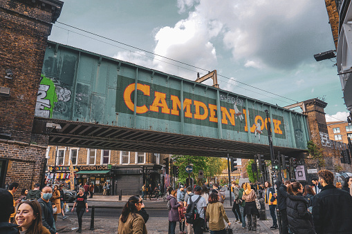 Camden town's famous market in North London