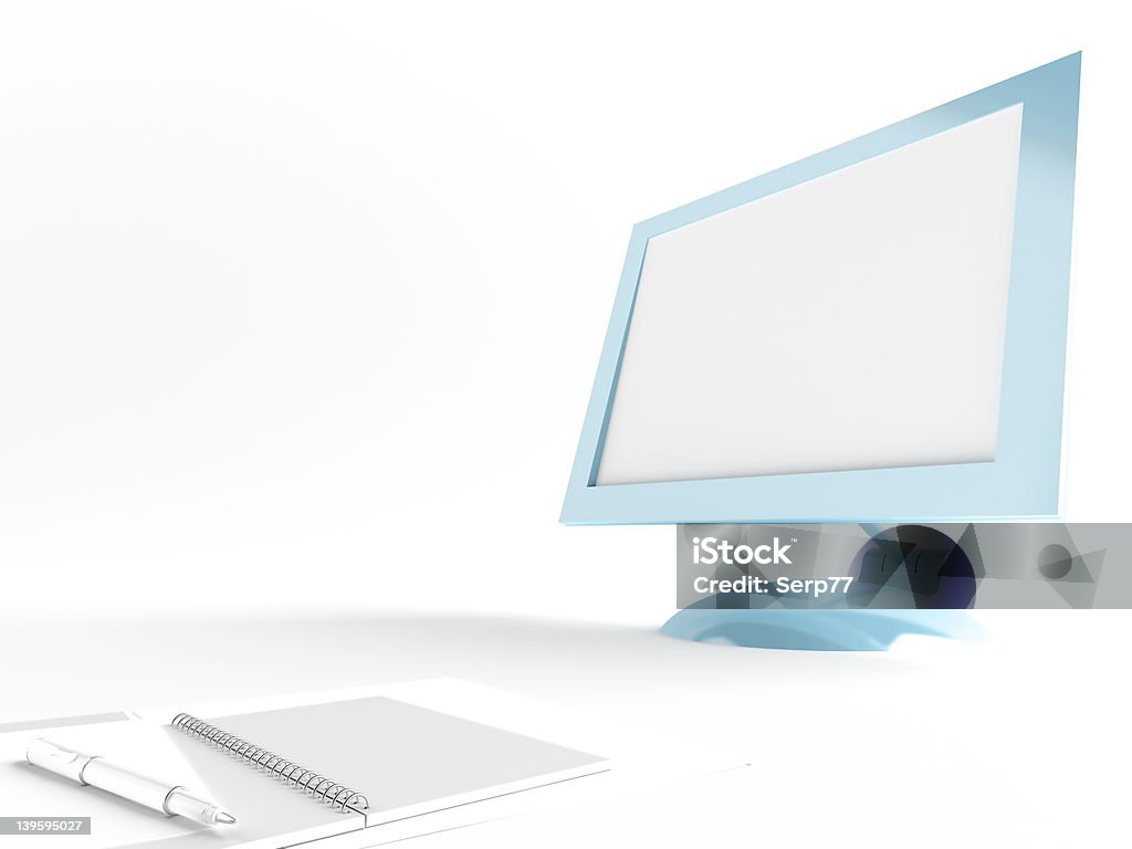 Is Notepad Screen Monitor With Notepad Stock Photo - Download Image Now - Blank, Business ...