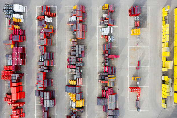 istock Outdoor Storage, Construction Materials, Aerial View 1395953874