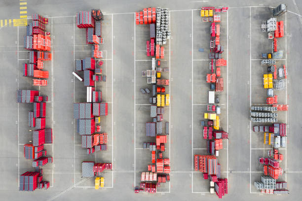 istock Outdoor Storage, Construction Materials, Aerial View 1395954706