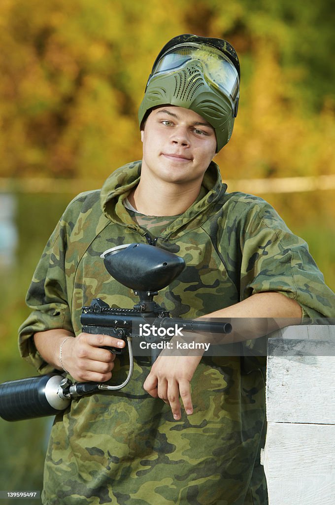 Homem de Jogador de paintball - Royalty-free Adolescente Foto de stock