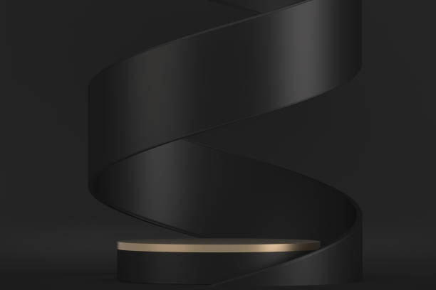 istock black stage podium for products decoration suitable .3D rendering 1395955227