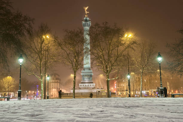 The Column of July in a snow storm