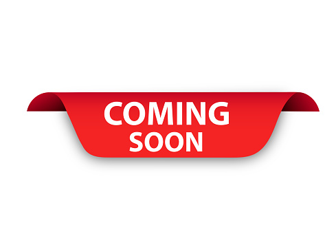 red flat sale web banner for coming soon with white text