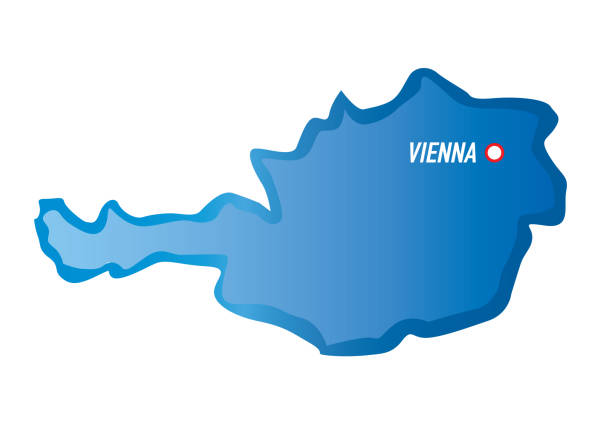 ilustrações de stock, clip art, desenhos animados e ícones de map of austria and vienna. vector illustration. - austria vienna map horizontal